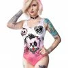 Scummy Bears CLOTHES AND STUFF BONDAGE BEARS (GOTH AF) - BODY SUIT (BABYDOLL PINK)