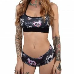 Scummy Bears BONDAGE BEARS (GOTH AF) - BOOTY SHORTS (BLACK)
