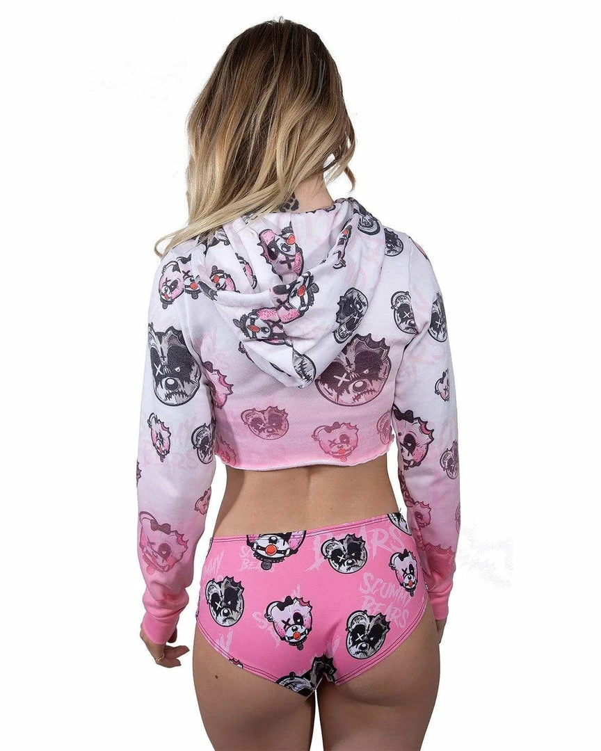 Scummy Bears BONDAGE BEARS (GOTH AF) - CROP HOODIE (BABYDOLL PINK) CLOTHES AND STUFF 2 Scummy Bears BONDAGE BEARS (GOTH AF) - CROP HOODIE (BABYDOLL PINK) CLOTHES AND STUFF