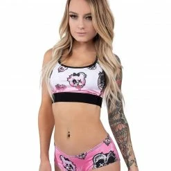 Scummy Bears BONDAGE BEARS (GOTH AF) - SPORTS BRA (BABYDOLL PINK)
