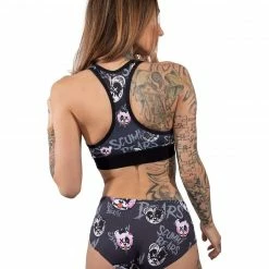 Scummy Bears CLOTHES AND STUFF BONDAGE BEARS (GOTH AF) - SPORTS BRA (BLACK)