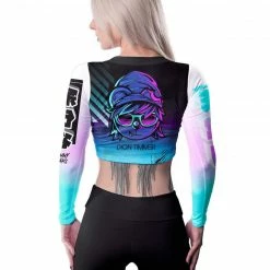 DION TIMMER X SCUMMY BEARS - FUTUREWAVE - LONG SLEEVE CROP TOP