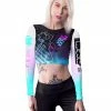 DION TIMMER X SCUMMY BEARS - FUTUREWAVE - LONG SLEEVE CROP TOP