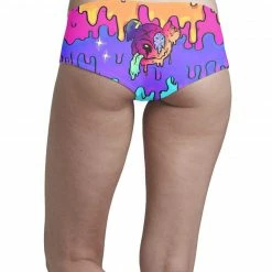 CLOTHES AND STUFF LIQUID STRANGER X SCUMMY BEARS - LAVA - BOOTY SHORTS