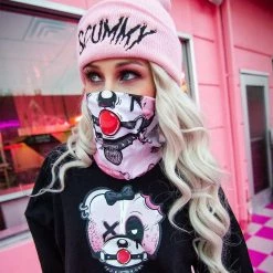 Scummy Bears ACCESSORIES BRATTY BEAR (GOTH AF) - SEAMLESS MASK (BABYDOLL PINK)