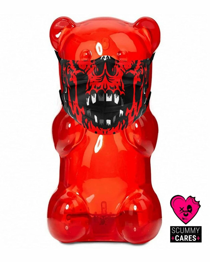 Scummy Bears SCUMMY CARES - BLOODY RED - FACE MASK ACCESSORIES 1 Scummy Bears SCUMMY CARES - BLOODY RED - FACE MASK ACCESSORIES