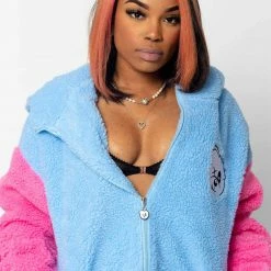 Scummy Bears FUZZY THINGZZ - OVERSIZED HIBERNATION JACKET (BLUE/PINK)