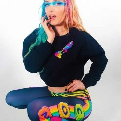 COM3T X SCUMMY BEARS - SPACE KANDI - CROP SWEATSHIRT TOPS