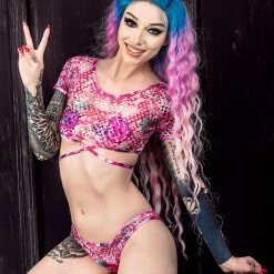 Scummy Bears OISHI - GLAMOUFLAGE (PINKU) - 2-PIECE FISHNET SET CLOTHES AND STUFF