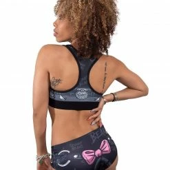 Scummy Bears RESTRAINED (GOTH AF) - SPORTS BRA (BLACK)