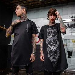 Scummy Bears CLOTHES AND STUFF SEANCE (GOTH AF) - LONG TEE (BLACKED OUT)