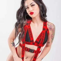 Scummy Bears OISHI - TECH BIKINI TOP (BLACK/RED)