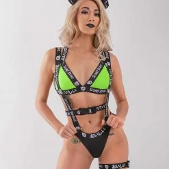 Scummy Bears OISHI - TECH BIKINI TOP (GREEN/BLACK) TOPS