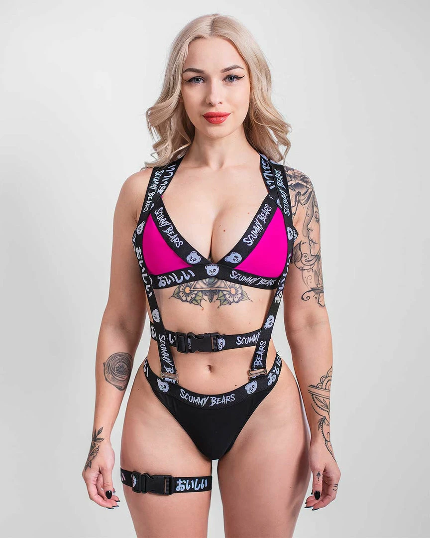 Scummy Bears TOPS OISHI - TECH BIKINI TOP (PINK/BLACK) 3 Scummy Bears TOPS OISHI - TECH BIKINI TOP (PINK/BLACK)