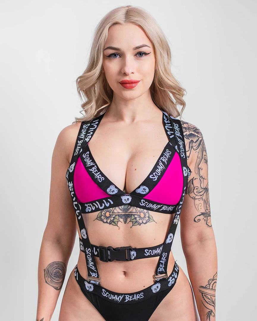 Scummy Bears TOPS OISHI - TECH BIKINI TOP (PINK/BLACK) 1 Scummy Bears TOPS OISHI - TECH BIKINI TOP (PINK/BLACK)