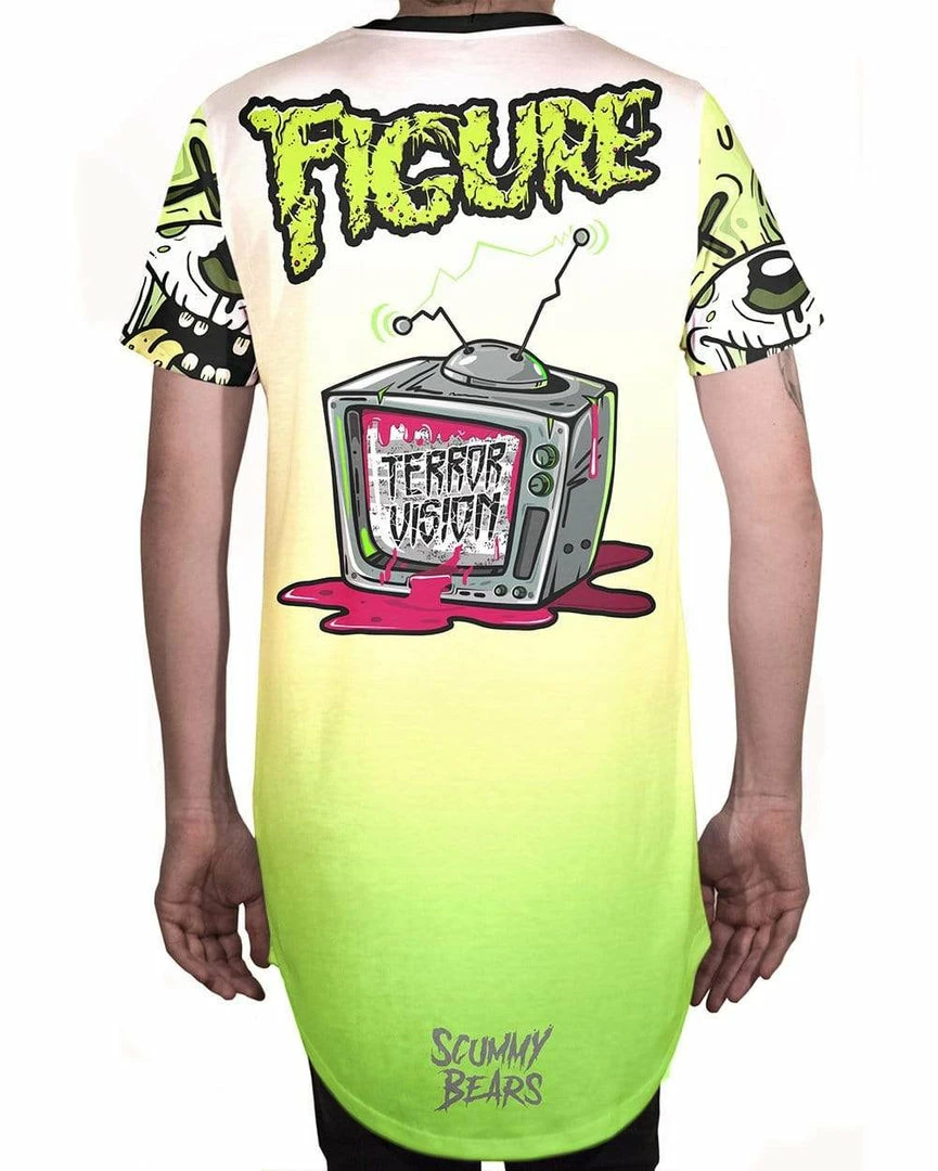 FIGURE X SCUMMY BEARS - TERRORVISION (GREEN) - LONG TEE 2 FIGURE X SCUMMY BEARS - TERRORVISION (GREEN) - LONG TEE