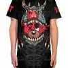 MIDNIGHT TYRANNOSAURUS X SCUMMY BEARS - BONEYARD - LONG TEE CLOTHES AND STUFF