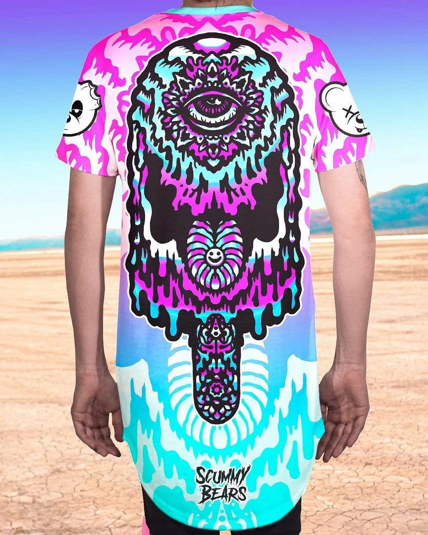 Scummy Bears POPSISKULLS - MELTED DREAMS - LONG TEE 1 Scummy Bears POPSISKULLS - MELTED DREAMS - LONG TEE