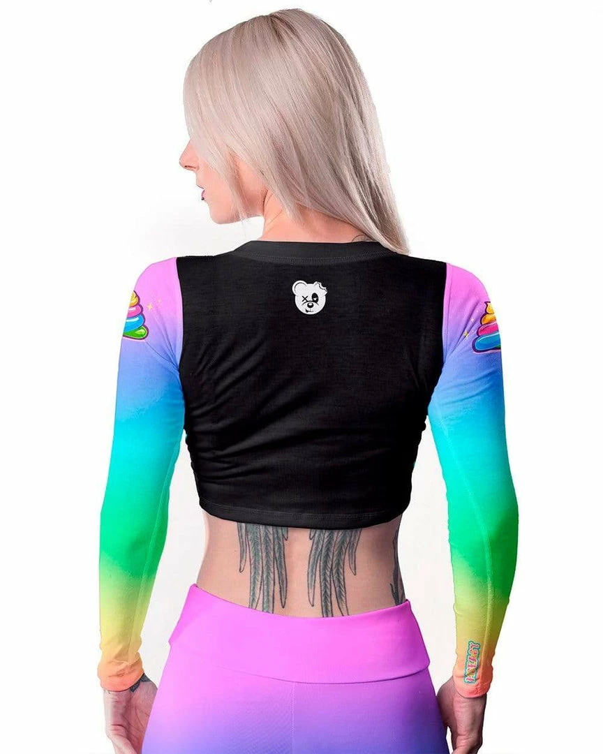 SCUMMY BEARS X MSEASY - EAT SHIT - LONG SLEEVE CROP TOP 2 SCUMMY BEARS X MSEASY - EAT SHIT - LONG SLEEVE CROP TOP