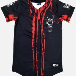 CLOTHES AND STUFF SULLIVAN KING X SCUMMY BEARS - SPINE COLLECTOR (BLACK) - BASEBALL JERSEY