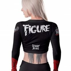 TOPS FIGURE X SCUMMY BEARS - JASON - LONG SLEEVE CROP TOP