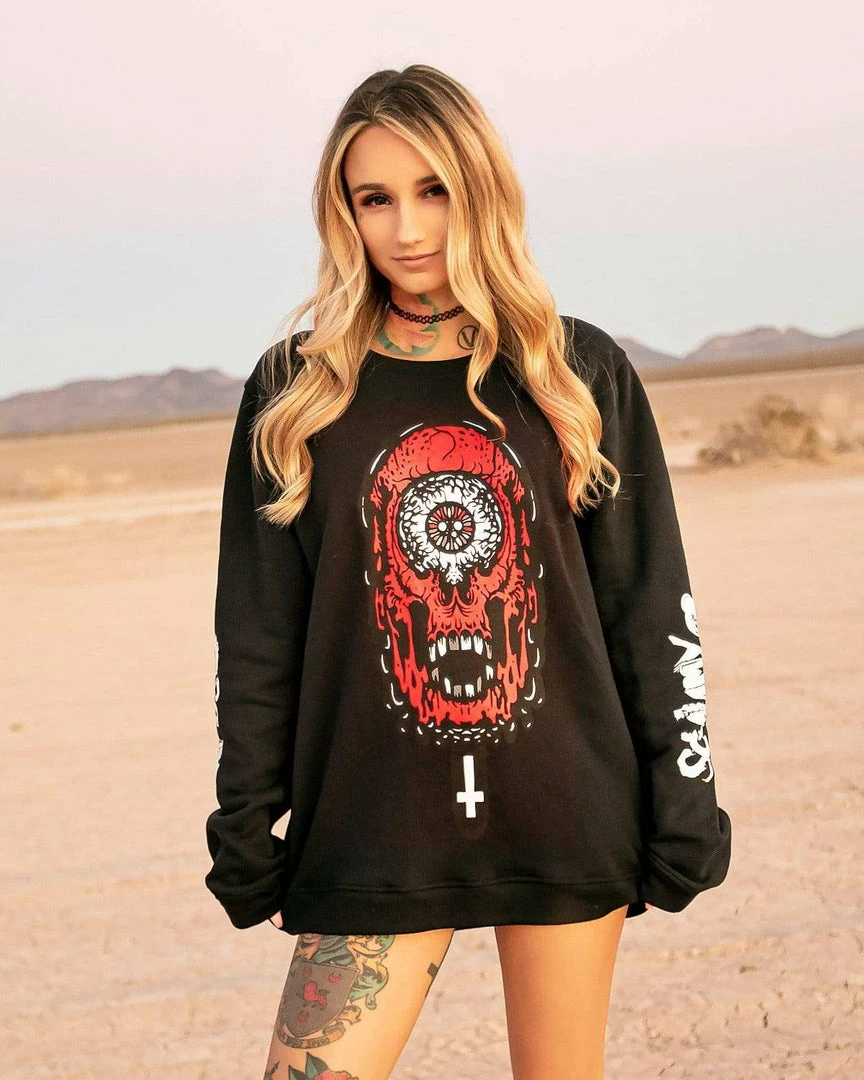 Scummy Bears CLOTHES AND STUFF POPSISKULLS - BLOODY RED - SWEATSHIRT 1 Scummy Bears CLOTHES AND STUFF POPSISKULLS - BLOODY RED - SWEATSHIRT