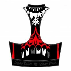 Scummy Bears POPSISKULLS - BLOODY RED - ZIPPERED SPORTS BRA