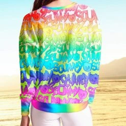 Scummy Bears RAINBOW SHERBET - DROP SHOULDER SWEATSHIRT CLOTHES AND STUFF