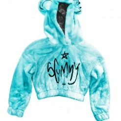 Scummy Bears SCUMMY DOODLE - FUZZY THINGZZ CROP HOODIE (ICE BLUE)