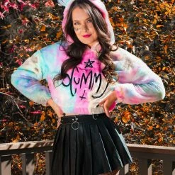 Scummy Bears SCUMMY DOODLE - FUZZY THINGZZ CROP HOODIE (UNICORN)