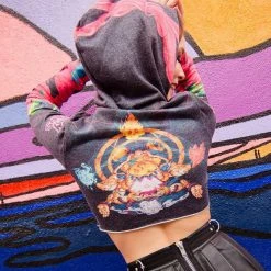 WAKAAN X SCUMMY BEARS - ANCIENT ALIENS - CROP HOODIE